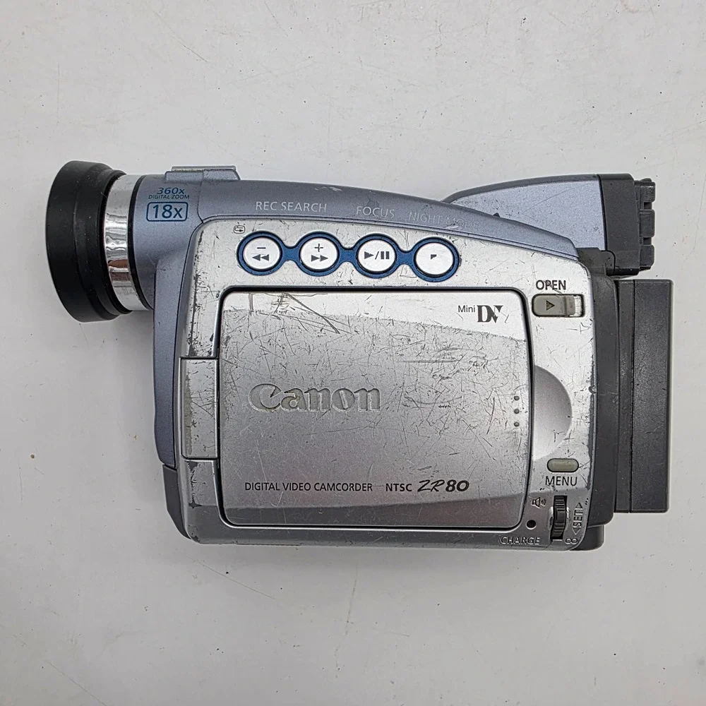 Canon ZR80 MiniDV Camcorder 18x Optical Zoom Digital Video Parts Repair